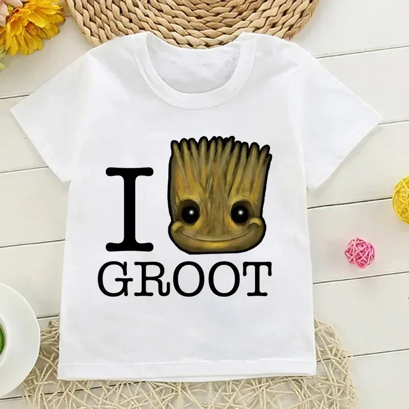 Children Tshirt Kid I Am Groot Bady Anime Groot Movie Tops Cute T Shirt Harajuku Graphic Boys Girls Tee Baby Cotton Short Sleeve 5