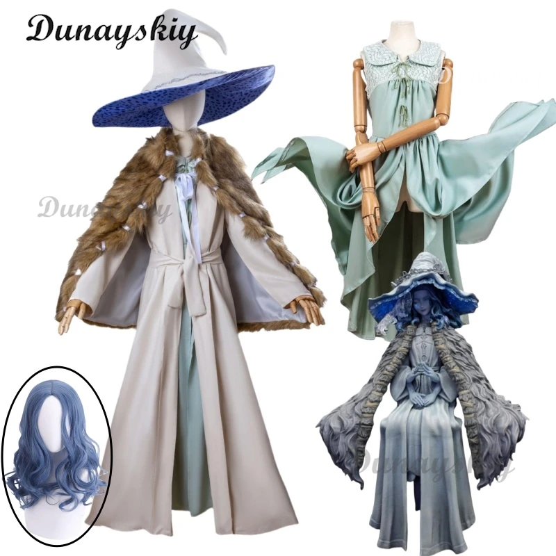 Ranni Game Elden Cosplay Witch Ranni Costume Wig Dress Ring Cloak Hat ...