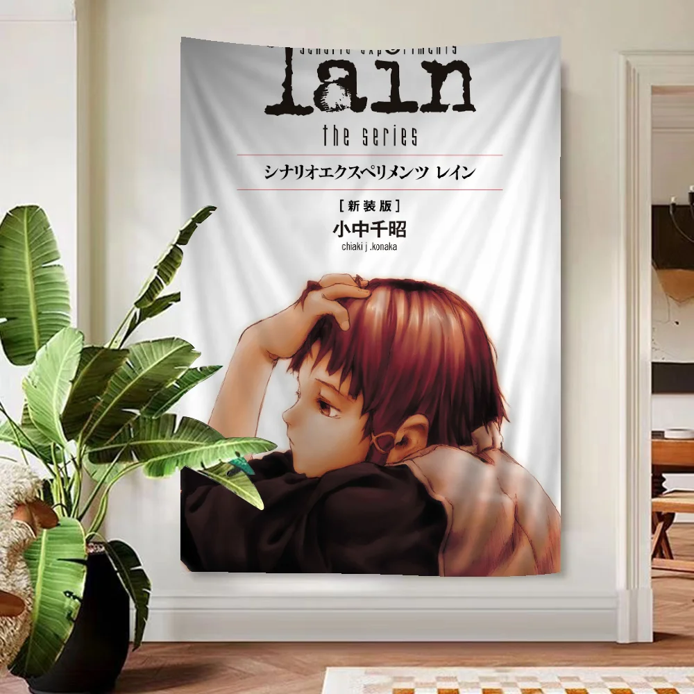 Serial Experiments Lain Anime Tapestry Indian Buddha Wall Decoration Witchcraft Bohemian Hippie Wall Hanging Sheets 1
