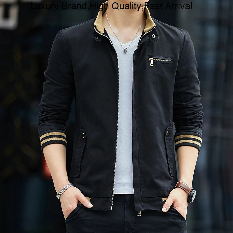 

Winter Business Autumn Mens Bomber Casual Outwear Military cargo Coats Men Stand Collar Slim Baseball Jackets