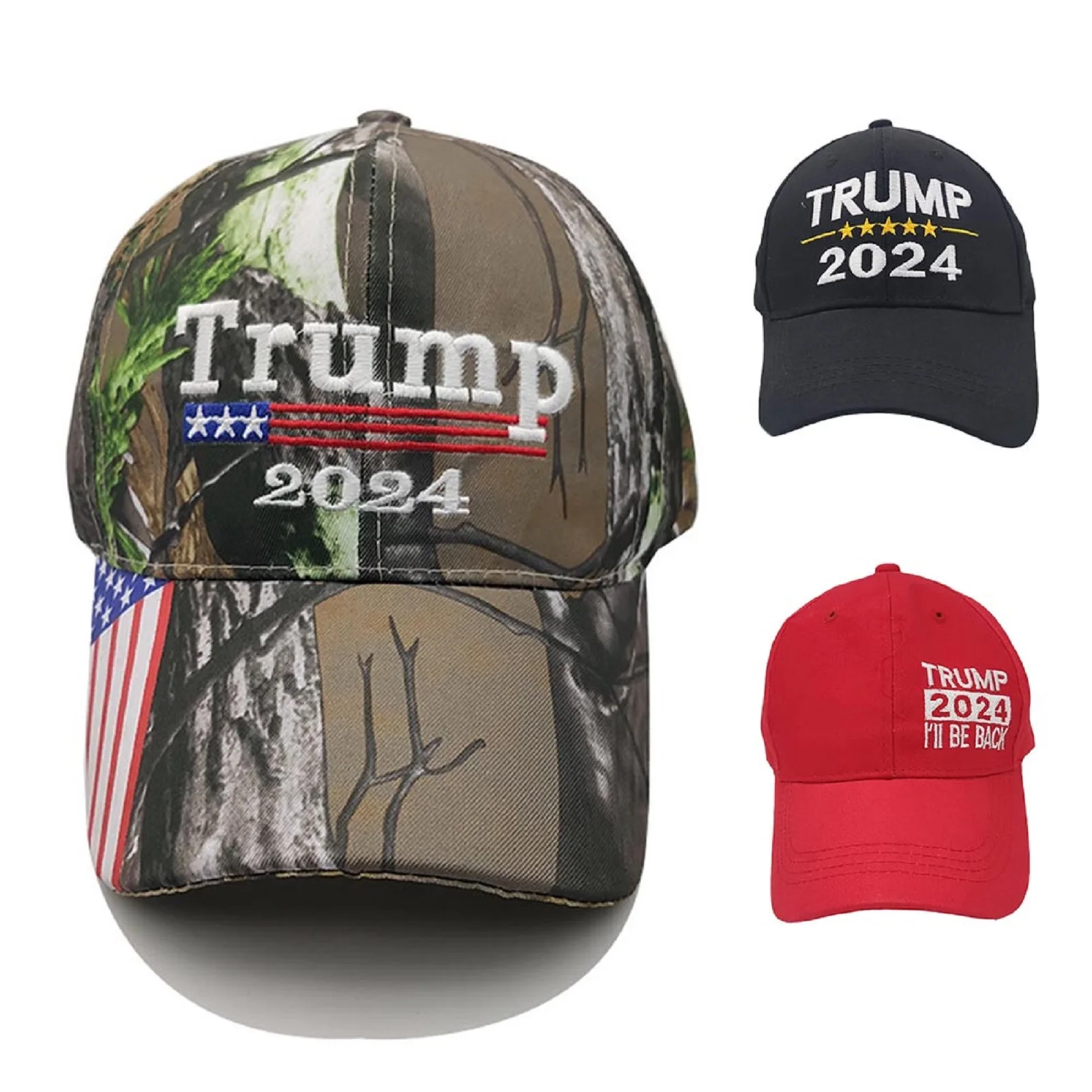 Trump Hat Donald Trump Camouflage Baseball Cap Cotton Sunscreen American President Hats Adjustable Knitting