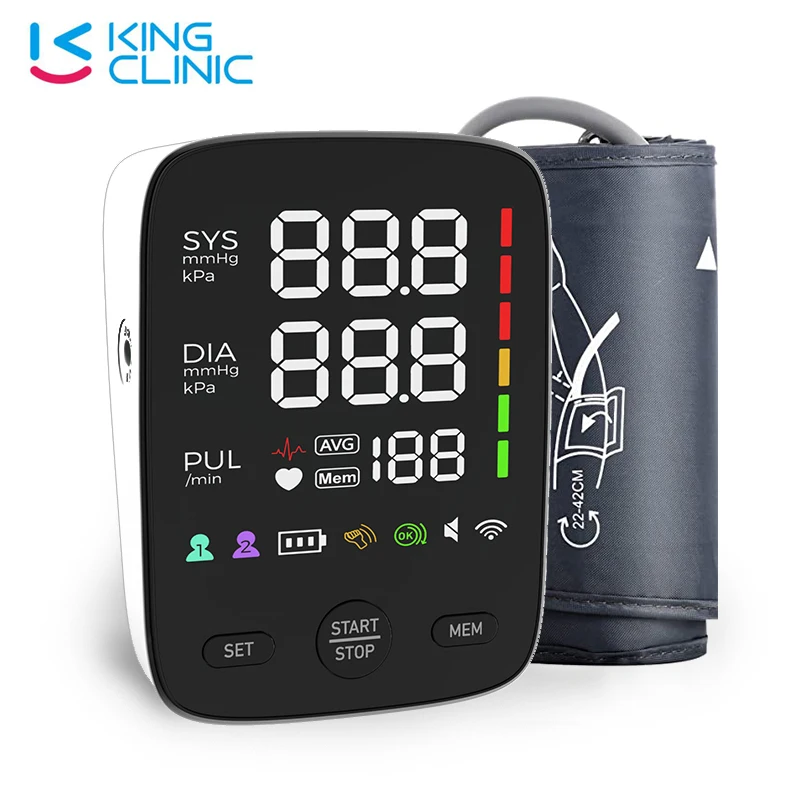 Kingclinic Big LED Screen Upper Arm Style Digital Electronic Blood Pressure Monitor 2X120 Groups