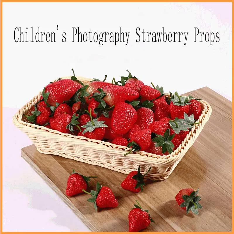 

Artificial PVC Strawberry Children Photography Props Fruit Ornament Decoration Baby Newborn Studio Shoot Photo Props Accessories