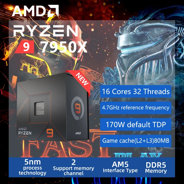 AMD Ryzen 9 7950X - 16-Core 4.5 GHz - Socket AM5 - 170W Desktop