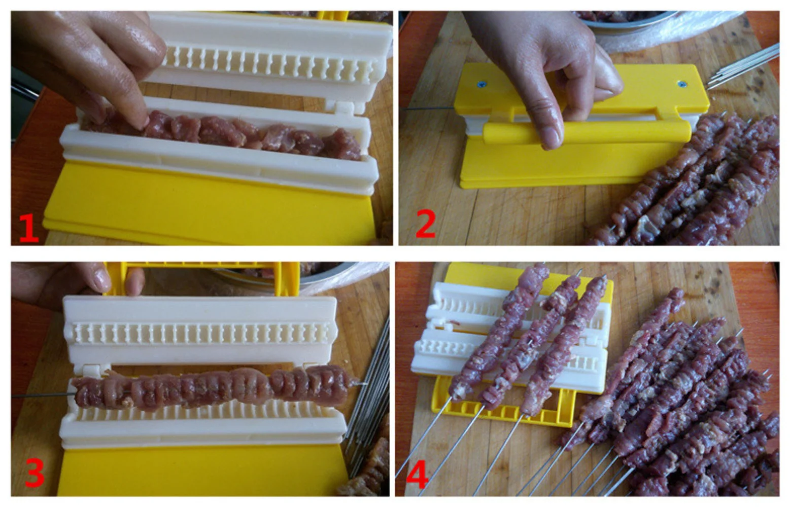 BBQ Fleisch String Maschine Grill Spieß Werkzeuge Tragbare Tofu Spieß Kebab Maker Box Maschine Grill Küche Zubehör