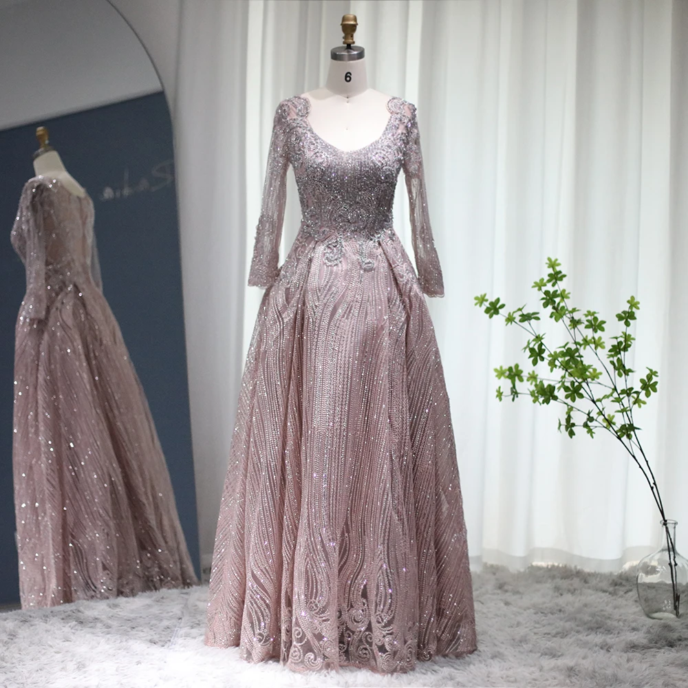 Said Luxury Dubai Pink Evening Plus Size Women Wedding Guest Party Blue Burgundy Muslim Formal Gowns Ss067 - Evening - AliExpress