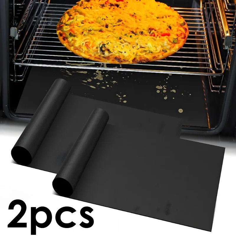2pcs Reusable Protector Mat Heat Resistant Grill Mats Non-Stick BBQ Grill Mat Baking Mat Barbecue Tools Kitchen Bakeware 1