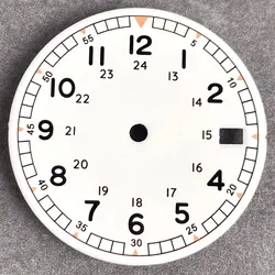 Vintage Black Hand Pilot Field Watch Dial Face - 29mm | No Logo Design with Numbers Markers (White dial)
