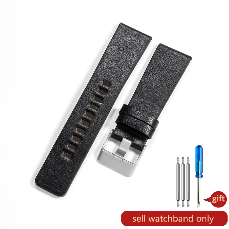 Luxury Genuine Leather Watch Strap with Plain Weave Buckle and Tool