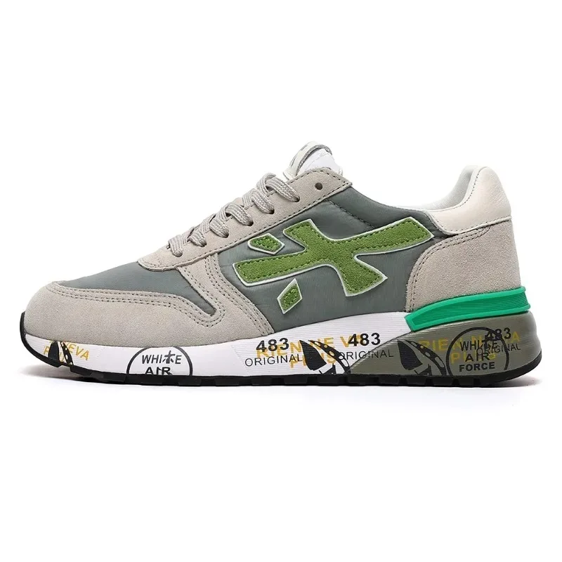 Premiata 2024 Scarpe Da Coppia Vintage Premiata Sneakers Con Struttura In Pelle Nera Scarpe Da Corsa Per Donna Scarpe Casual Firmate Di Moda