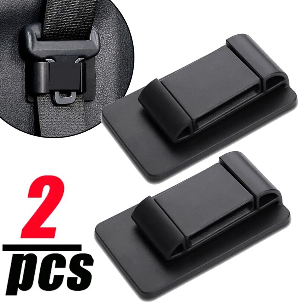 

2Pcs Seat Belt Positioner Black Auto Car Interior Belt-Holder Stabilizer Limiter Clip Accessories Fits All Vehicle Models