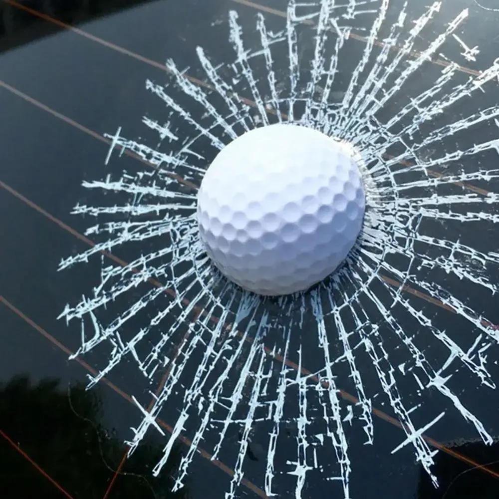 Funny 3D Golf Ball Hit Window Crack Car Windshield Decals Sticker Decoration Car Accessories
