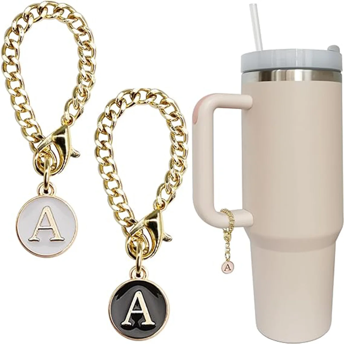 Cup Accessories Letter Accessories Cup 2Pcs Initial Name lD Personalized Handle charm Tumbler Insulated Mugs