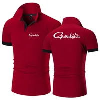 Polo d'été à manches courtes pour hommes, Streetwear imprimé Gamakatsu, décontracté, confortable, couleur unie, évacuant l'humidité, polyvalent, 2025 6