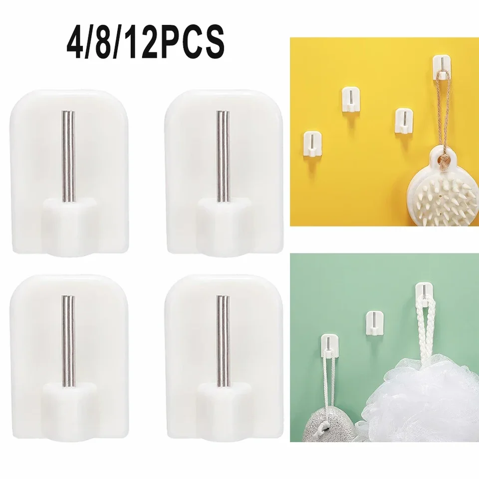 TNSLAND 2 Pezzi Ganci per Tende Senza Bucare, Ganci Adesivi per Tende, Ganci Adesivi Tenda, Asta per Tende Senza Forare per Bagno, Cucina, Camera da Letto, Nero