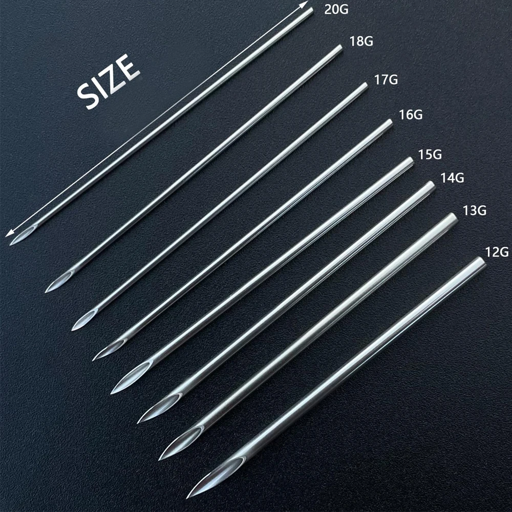Disposable Piercing Needles 10/20/100PCS Sterile Surgical Steel 12G 14G 16G 18G 20G for Nose Lip Supply