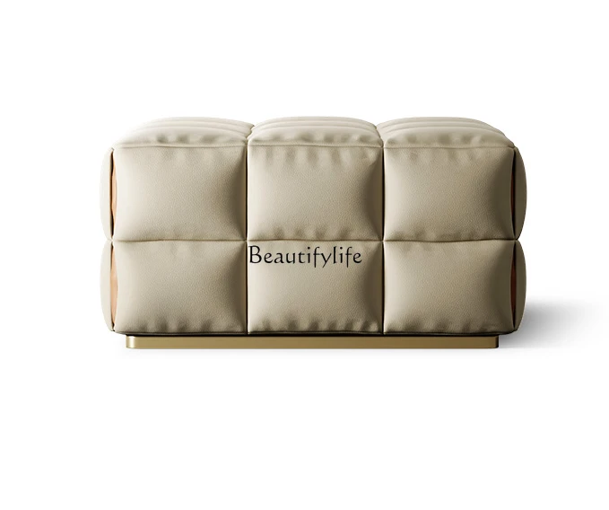 

Italian Leather Sofa Pedal Stool Modern Minimalist Sofa Pedal