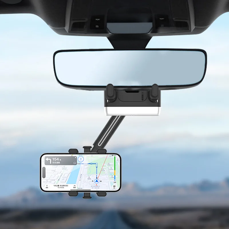 

Car CellPhone Holder 360 Degree Rotatable Auto Rearview Mirror Hanging Clip Bracket Adjustable Mobile Phone Holder in Car
