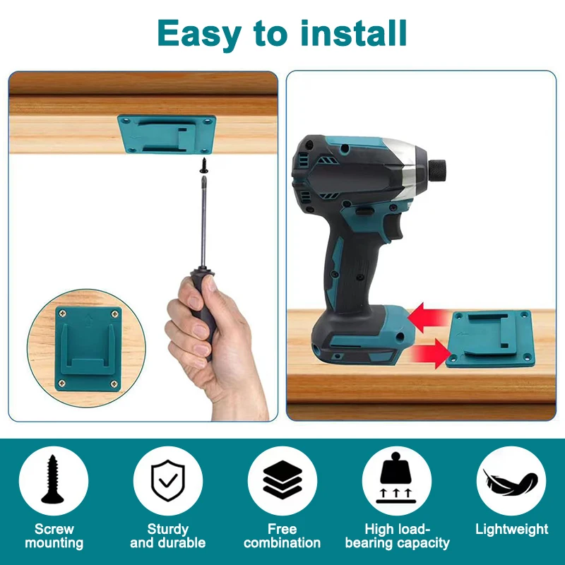 Makita 14.4V 18V 리튬 이온 배터리 도구 용 5 팩 배터리 보관함 기계 홀더 보관함 벽 장착 브래킷 고정