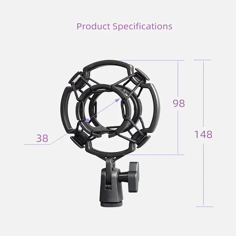 Universal Professional Condenser Microphone Mic Shock Mount Holder Studio Recording Bracket For Large Diaphram Mic Clip Black microphone mount clamp microphone shock mount