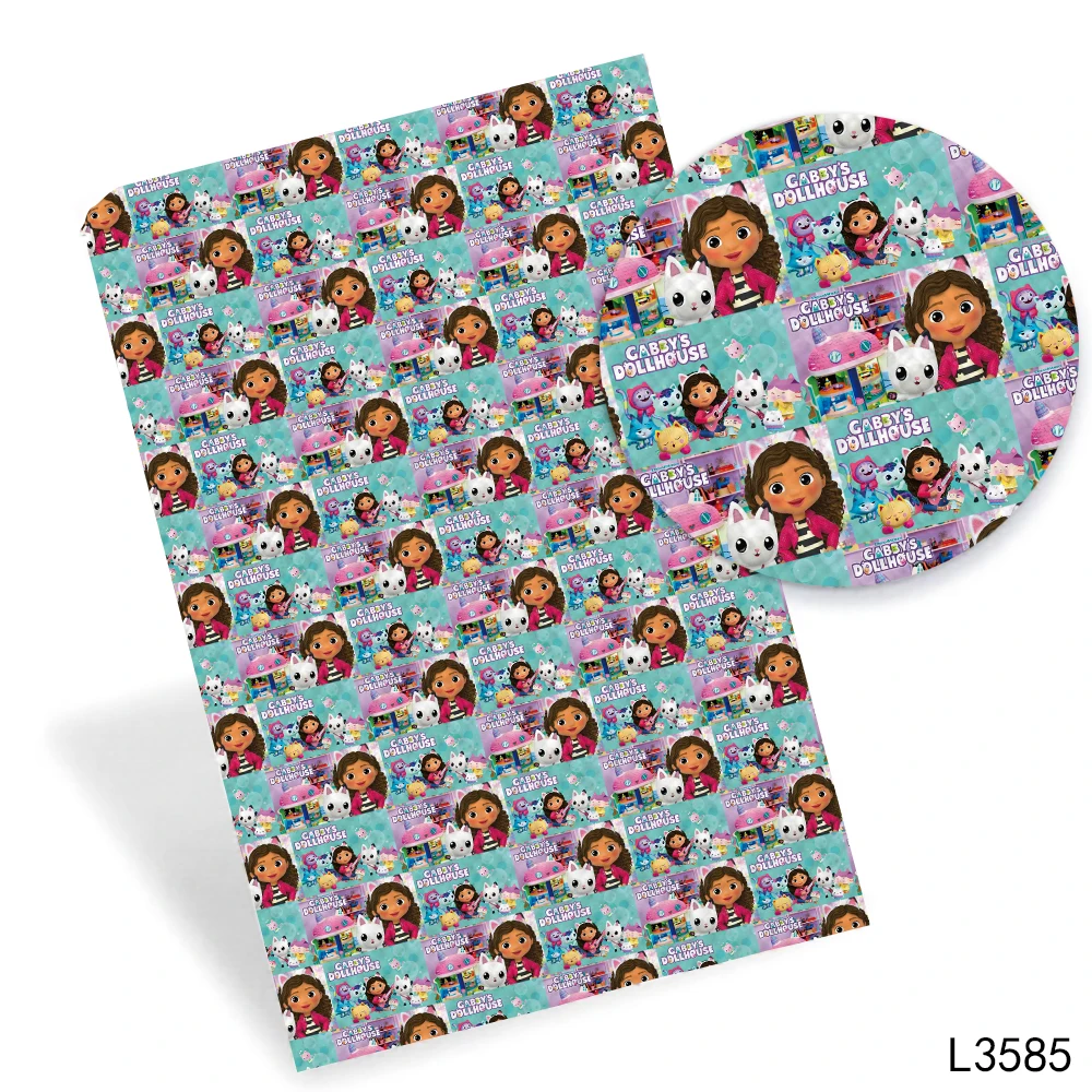 

Искусственная кожа с мультяшным принтом 30*136 см для «сделай сам», банты для волос, Материалы для творчества, украшения