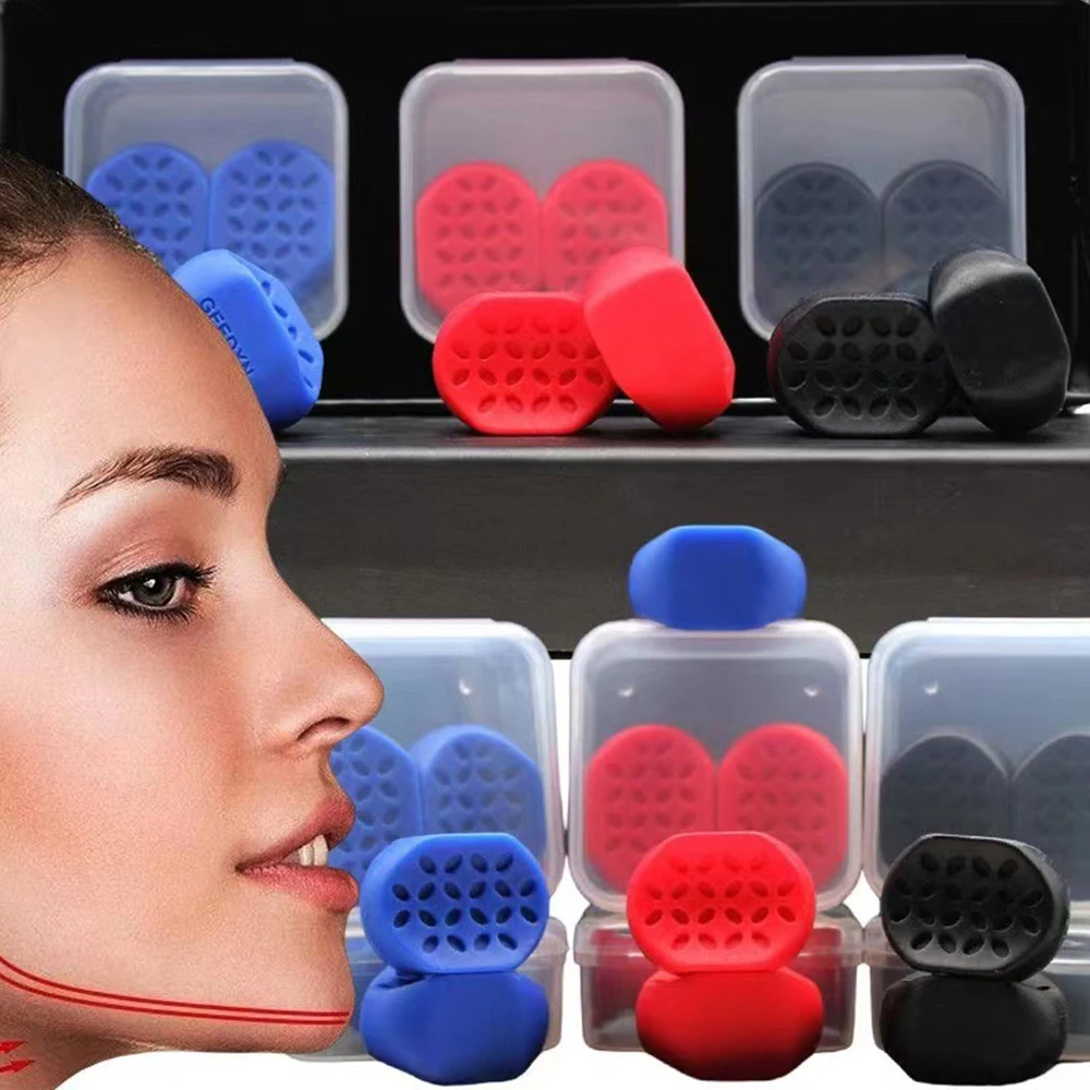 2Pc Jaw Line Exerciser Ball 40/50/60LBS Jaw Line Trainer Face Facial Muscle Trainer Jawline Chew Ball Training Fitness Equipment