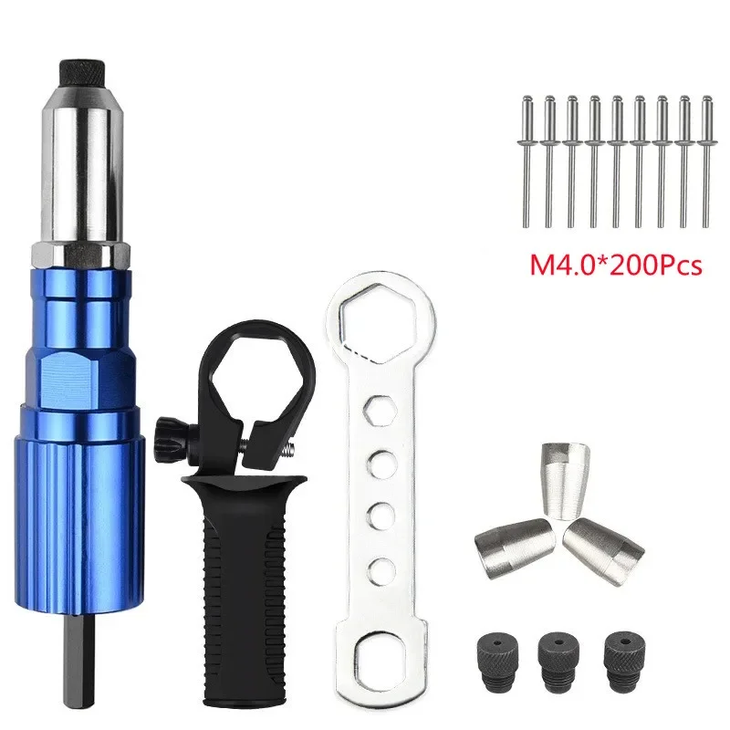 Electric Rivet Gun 2.4mm-4.8mm rivet nut gun drill adapter Cordless riveting tool Insert Nut Pull Rivet Tool electric rivet gun riveting adapter plug in cordless electric drill aluminum rivet nut rivet insert nail power tool