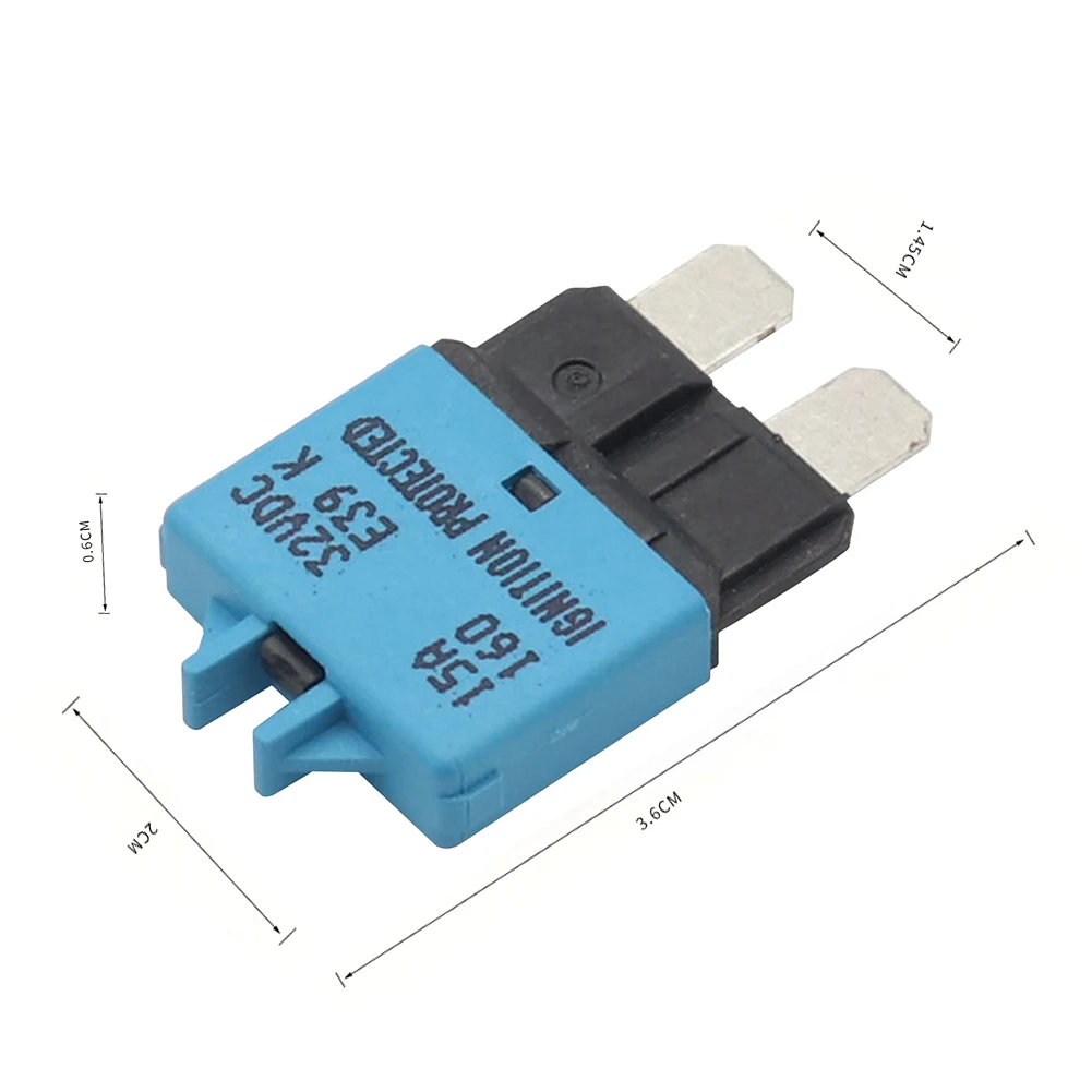15A Circuit Breaker ATC Blade Fuse Manual Reset Blade Fuse Adapter Resettable 15A 32V DC Marine Rally Auto Boat Car Accessories