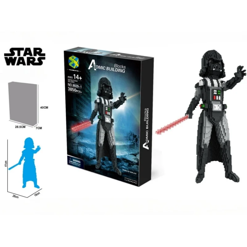 35Cm/41Cm Star Wars Building Blocks Black Knight White Soldier Anime Diamond Style Assemblato Connection Brick Figure Gifts Toys