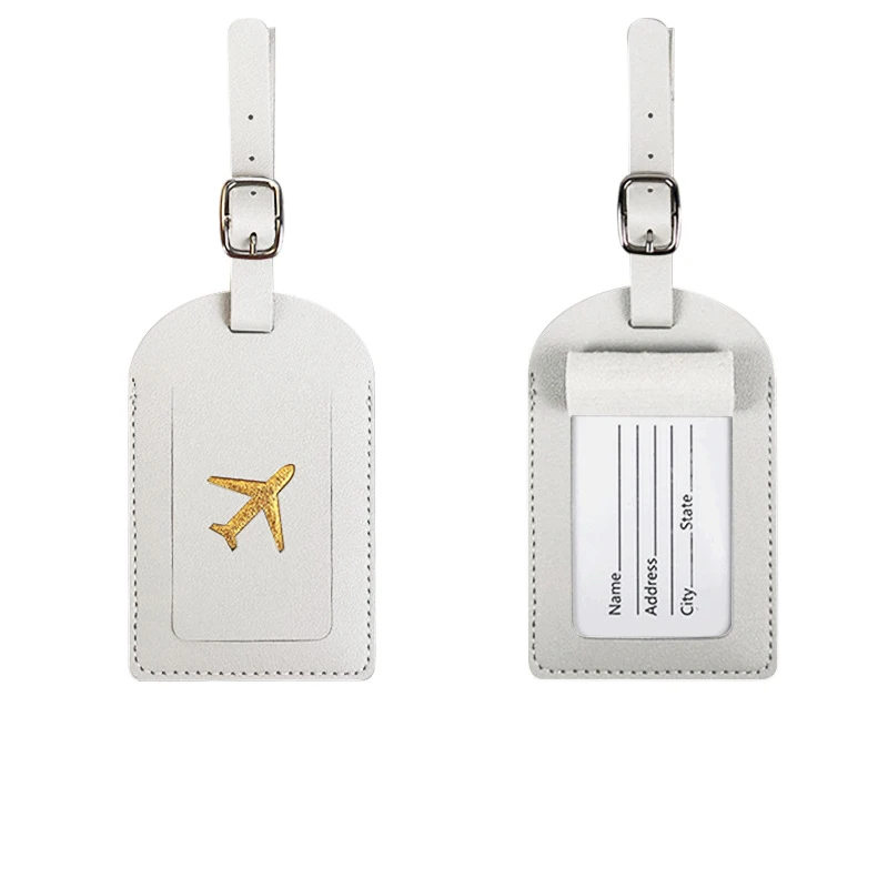 Luggage Tag 1PC PU Leather Luggage Tag Suitcase Identifier