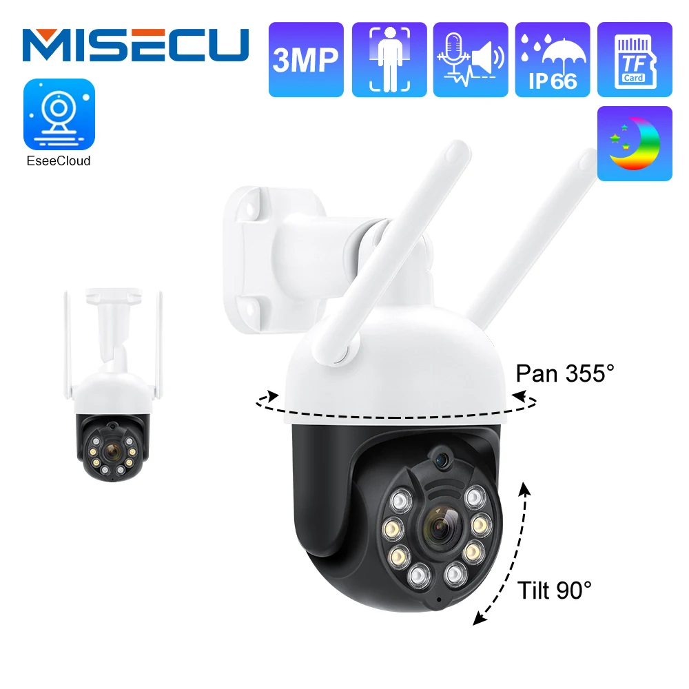 Misecu 3Mp Ptz Wifi Dome Speed Ip Camera Outdoor Waterproof Human Detect Wireless Surveillance Security Cctv Camera Auto Track