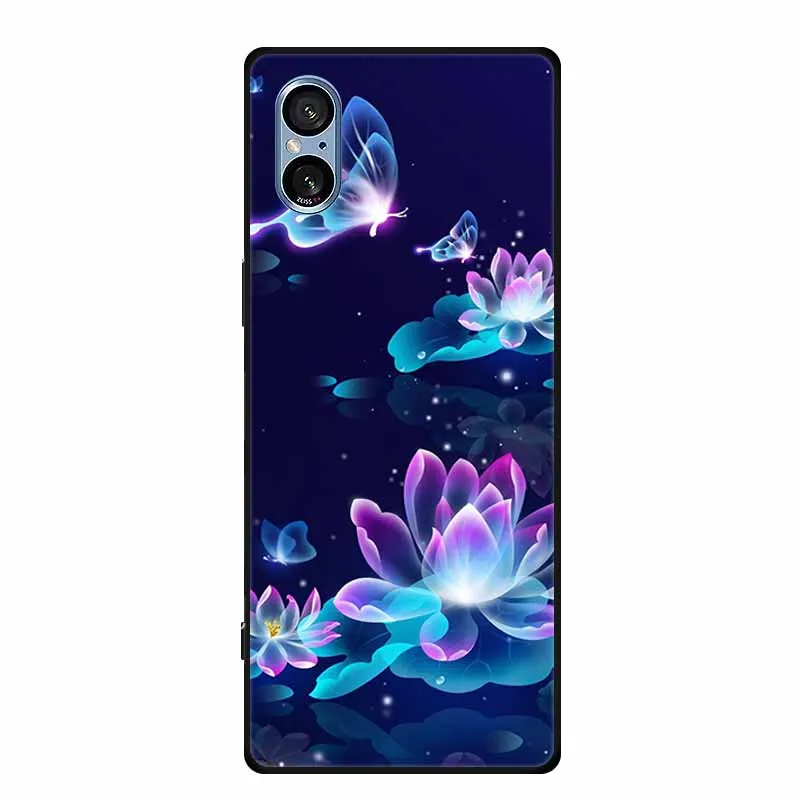 Stylish Black Silicone Soft Phone Case with Fashion Pictures