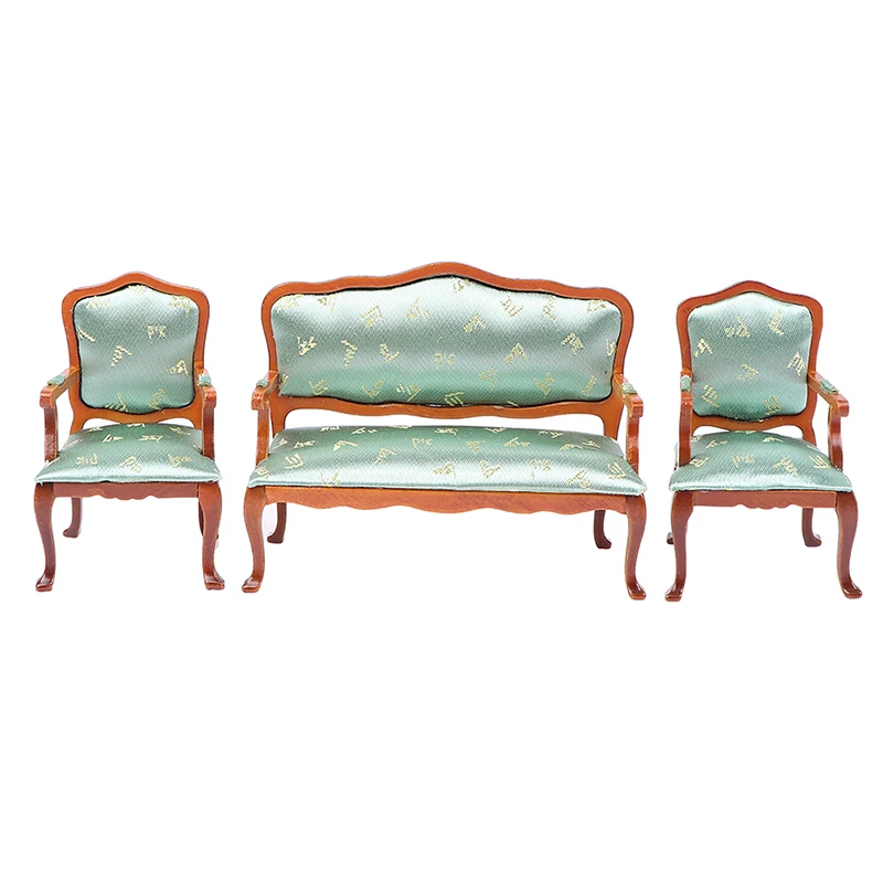 1:12 Miniature Soft Sofa Set For Dolls Mini Furniture Toys Dollhouse Pretend Play Toy For Girls Gifts Children Decoration 3