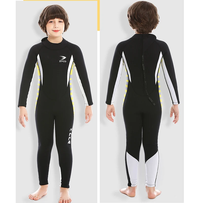 Muta Da Sub 2.5 Mm In Neoprene Per Bambine – Top E Pantaloni A Maniche Lunghe Con Cerniera Frontale, Ideale Per Snorkeling, Surf E Nuoto