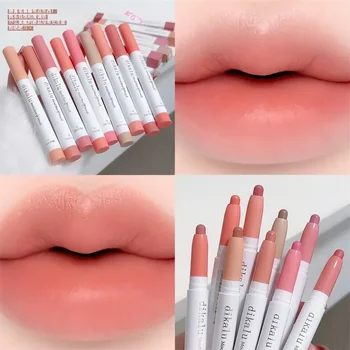 Penna per rossetto opaco Matita per labbra nude impermeabile Tinta per contorno opaco Rossetti rosa corallo Trucco labbra antiaderente duraturo