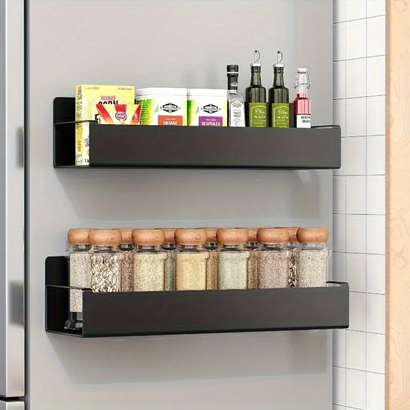 1/2pcs Magnetic Side Storage Rack Set for Fridges And Washing Machines,Wall-Mounted Spice Organizer, Perfect for Laundry