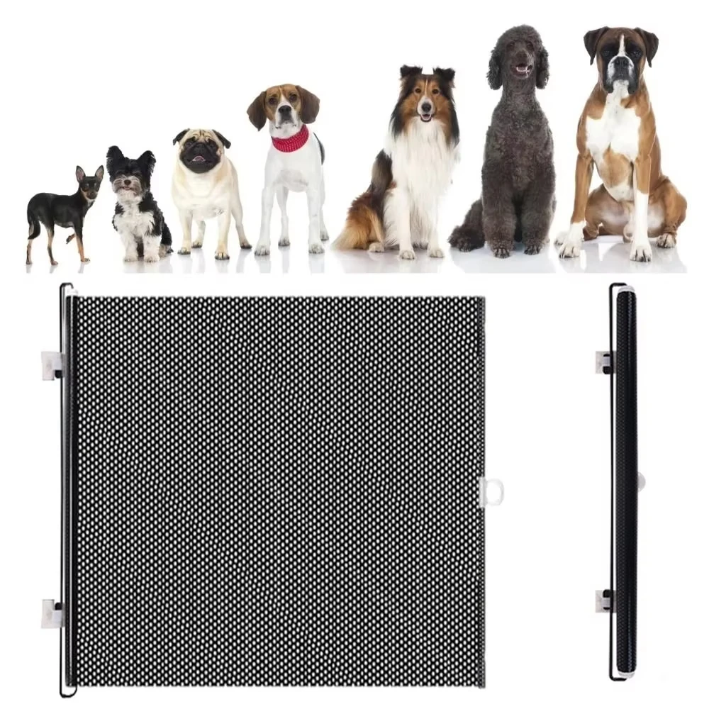 Retractable Indoor Pet Safety Gate, Wide Mesh Fence for Dogs & Kittens, Door & Hallway Barrier with Mounting Accessories 3