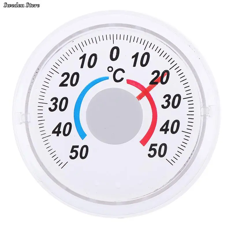 1pcs Round Plastic Thermometer Outdoor Door Window Pointer Type Cold And Heat Watch