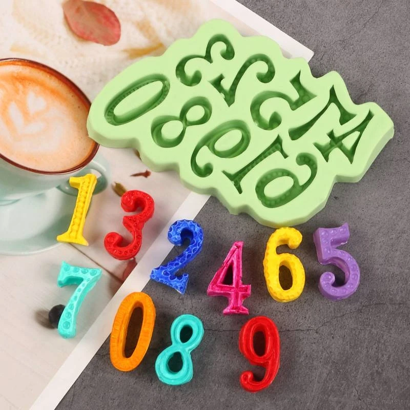 Silicone 0-9 Number Candle Mold Embossed Fondant Chocolate Molds Birthday Cake Decorating Tool Baking Supplies moldes para velas