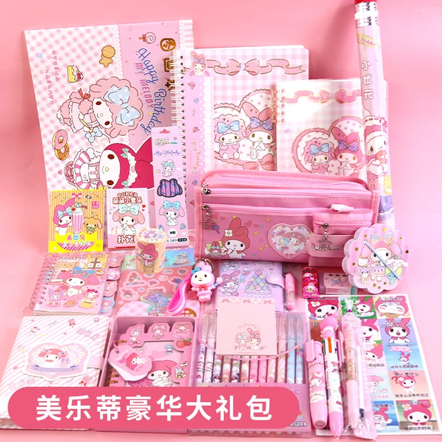 Sanrio Stationery Sets Kawaii Melody Kuromi Cinnamoroll Pompompurin  Students School Supplies Set Deluxe Stationery Package Gift - AliExpress