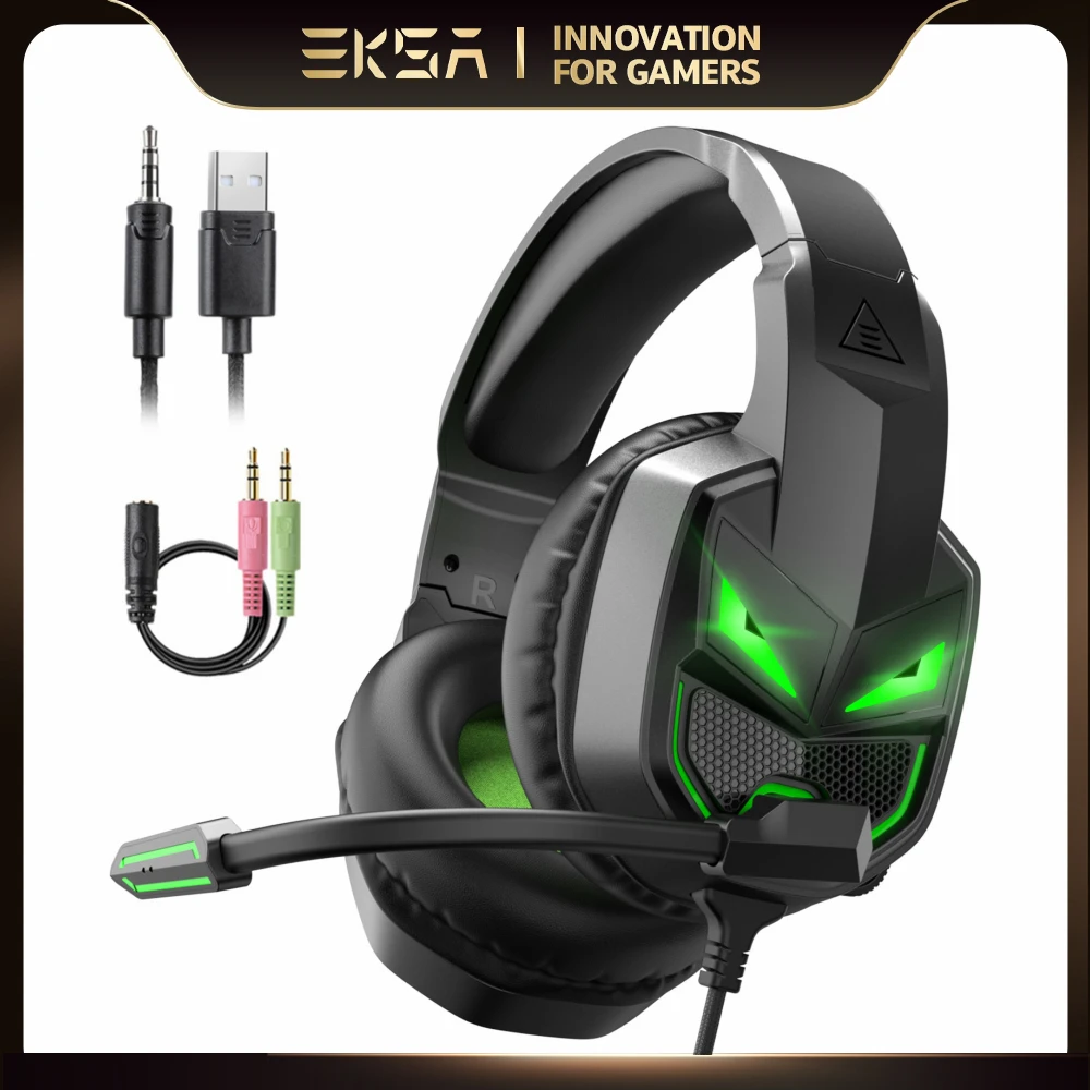 EKSA Headset Gamer  Wired Gaming Headphones for PC/Xbox/PS4/PS5 with  Noise Cancelling Microphone Over Ear Computer Earphone| | - AliExpress