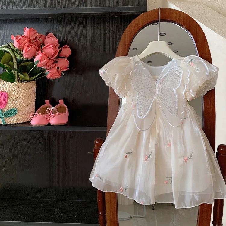 

Summer Dress for Girls Baby Casual Dress Girl Princess Party Vestidos Costume for Girls Evening Dresses Girls Clothes with Wing