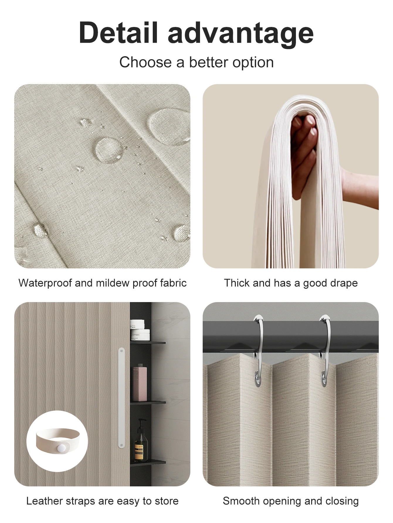 ستارة مطبخ للحمام مقاومة للزيوت والماء مع خزانة با...