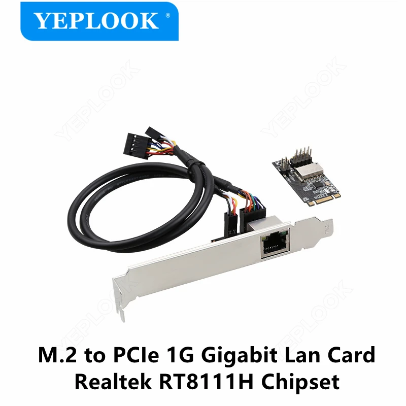 

M.2 to PCIe 1G Lan Card Gigabit Network Card 10/100/1000Mbps RJ45 Fast Ethernet Realtek RT8111H Chipset for Desktop PC TXA082