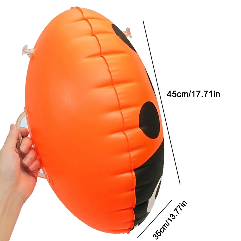 1-10Pcs PVC Inflatable Swimming Buoy Ladybug Tow Float Dry Bag Double AirBag With Belt High Visibility Water Sport Safety Bag swimming buoy