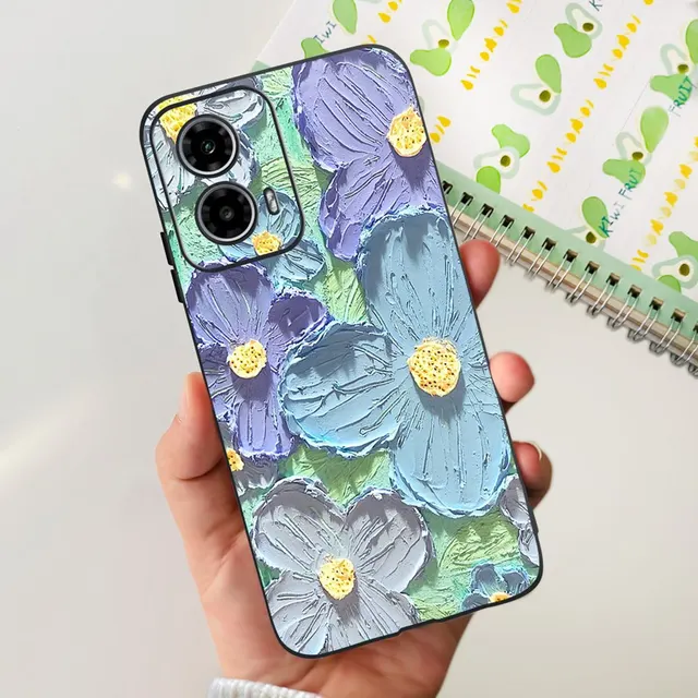 For Motorola Moto G24 Power Case 2024 New Fashion Flower Silicone 