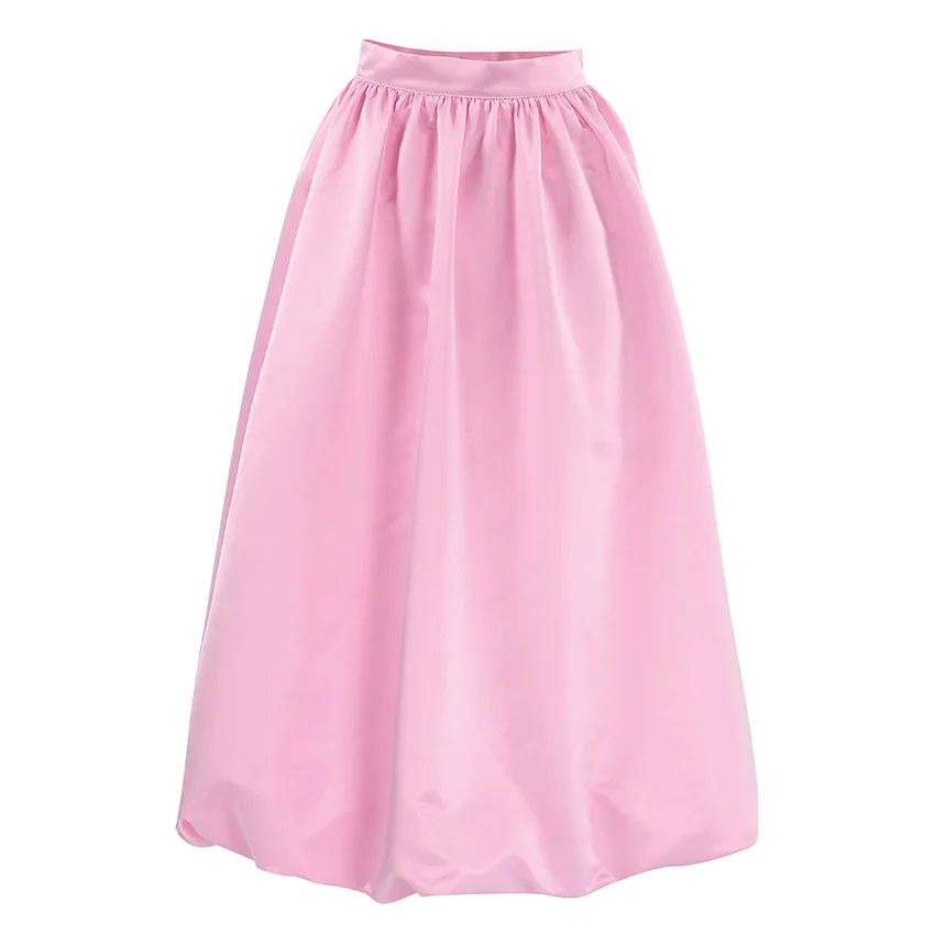 Faldas blancas elegantes de satén, faldas largas plisadas de moda para mujer, faldas de fiesta nocturnas de primavera.