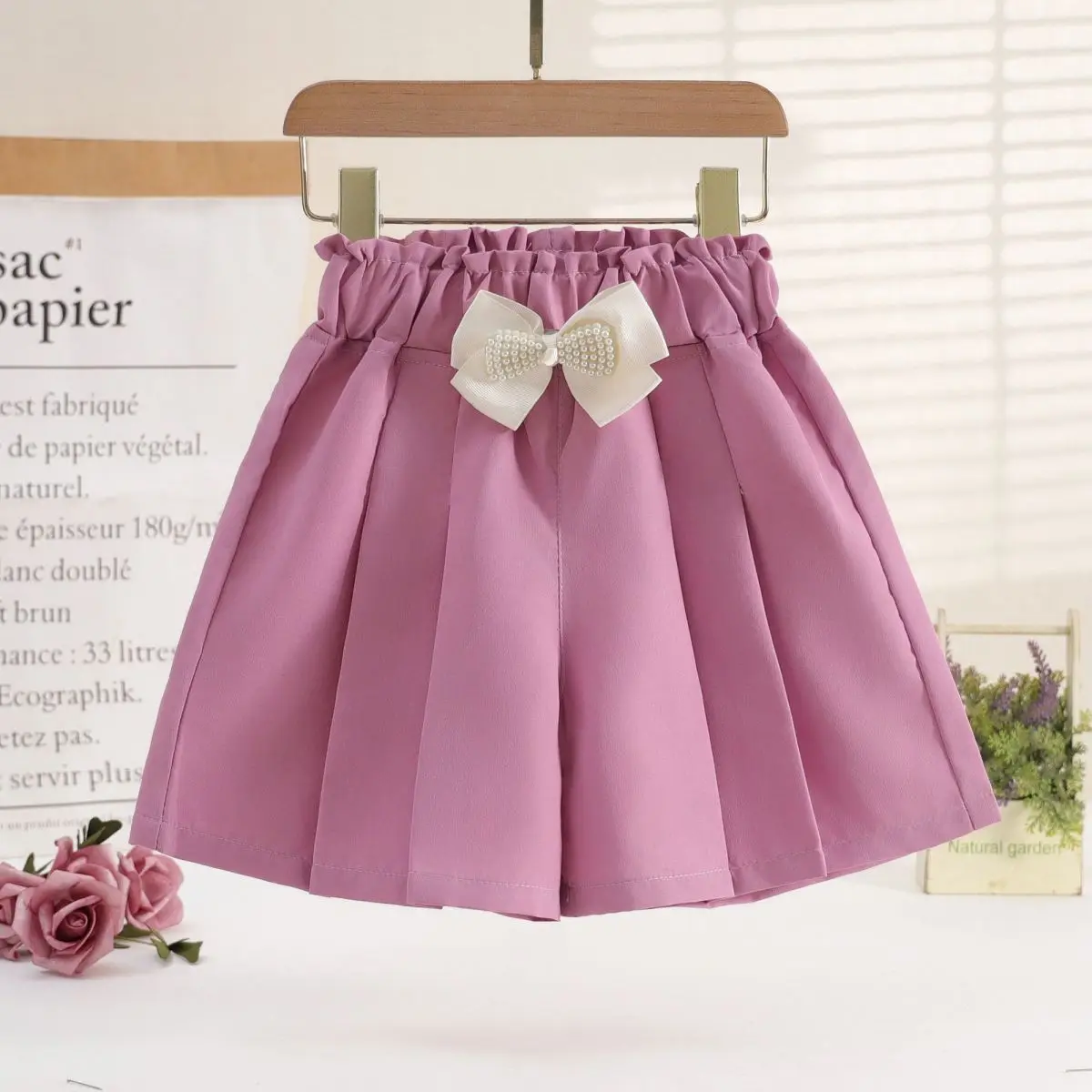 4-16 Yrs Teenager Girls Korean High Waisted Loose Shorts Back To School Green Clothes New Summer Baby Girls Beach Clothes