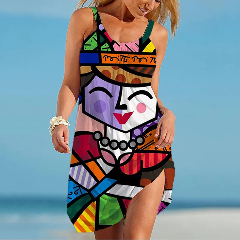 

Красочное темпераментное платье с 3D принтом, Новое высококачественное модное повседневное женское платье, летнее уличное популярное платье, женская одежда