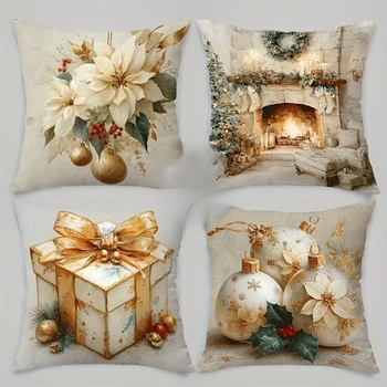 Luxury Christmas Pillow Covers – 4pcs Holiday Collection 3